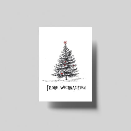 Minimalistische Weihnachtskarte mit Tannenbaum